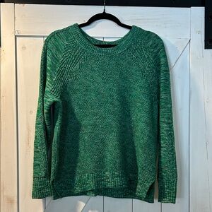 GAP Green Blue Marled Crewneck Sweater Small 100% Cotton